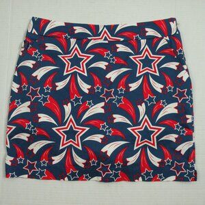 Royal & Awesome Womens Patriotic Shooting Pars Stars Golf Skort Skirt US 10